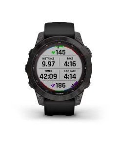 Купить Смарт-часы GARMIN Fenix 7 Sapphire Solar титановый серый DLC с чер.ремешком (010-02540-21) в E-mobi