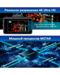 Купить Видеорегистратор TrendVision DriveCam Real 4K Signature, с радар-детектором, сенсоры  в E-mobi