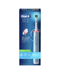 Купить Электрическая зубная щетка Oral-B Pro 3 3000/D505.513.3 CrossAction голубая в E-mobi