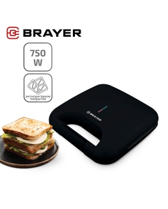 Купить Сэндвич-тостер Brayer BR2203BK черный в E-mobi