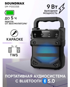 Купить Портативная колонка Soundmax SM-PS5035B Black в E-mobi