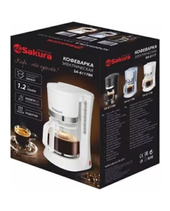 Купить Кофеварка капельного типа SAKURA SA-6117W белая  в E-mobi