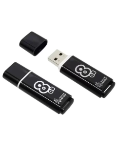 Купить Флешка SmartBuy Glossy 8ГБ Black (SB8GBGS-K) в E-mobi