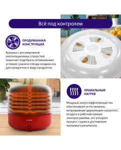 Купить Сушилка для фруктов и овощей LUMME LFD-105PP  в E-mobi