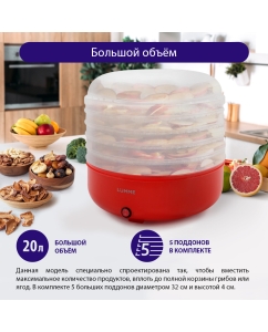 Купить Сушилка для фруктов и овощей LUMME LFD-105PP  в E-mobi