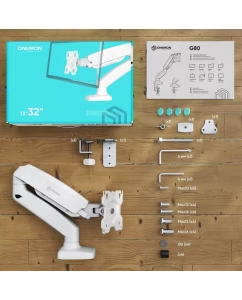 Купить Кронштейн для монитора 13&quot;-32&quot; ONKRON G80 настольный, белый  в E-mobi