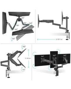 Купить Кронштейн для трех мониторов 13&quot;-32&quot; ONKRON G280, чёрный  в E-mobi