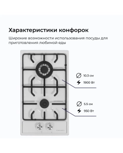 Купить Встраиваемая варочная панель газовая DELVENTO V30V20W001 белый  в E-mobi