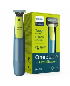 Купить Триммер Philips OneBlade First Shave QP2515/16 зеленый, синий в E-mobi