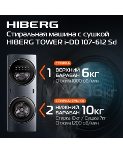 Купить Стиральная машина Hiberg i-DD 107 - 612 Sd серый в E-mobi