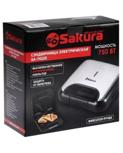 Купить Сэндвич-тостер Sakura SA-7422S черный; серебристый  в E-mobi