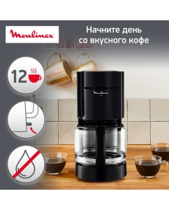 Купить Кофеварка капельного типа Moulinex Uno FG121812, черный в E-mobi