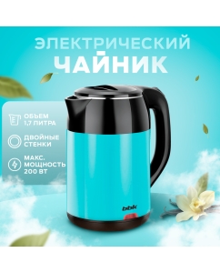 Купить Чайник электрический BBK EK1709P 1.7 л голубой, черный в E-mobi