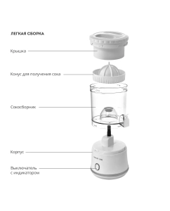 Купить Соковыжималка для цитрусовых GALAXY LINE GL0855 белый  в E-mobi