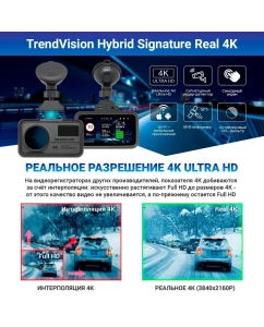 Купить Видеорегистратор TrendVision 4К Hybrid Signature Real, с радар-детектором, сенсорный  в E-mobi