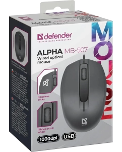 Купить Проводная мышь DEFENDER Alpha MB-507 черный (52507)  в E-mobi