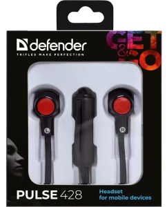 Купить Наушники Defender Pulse 428 Red/Black  в E-mobi