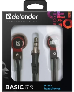 Купить Наушники Defender Basic 619 Black/Red  в E-mobi