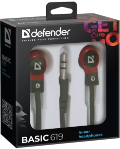 Купить Наушники Defender Basic 619 Black/Red  в E-mobi