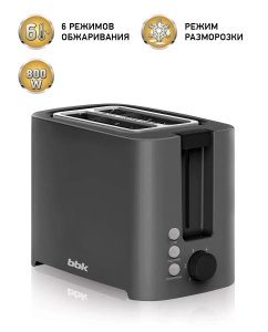 Купить Тостер BBK TR81M Dark Grey  в E-mobi